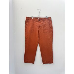 GAP Girlfriend Khaki Cropped Pants Rust Terracotta Size 18
